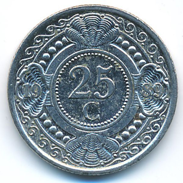 Антильские острова, 25 центов (1989 г.)