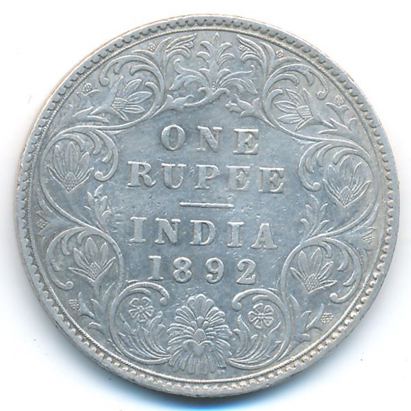Британская Индия, 1 рупия (1892 г.)