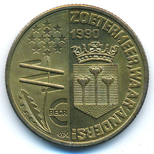 Нидерланды., 1 экю (1990 г.)