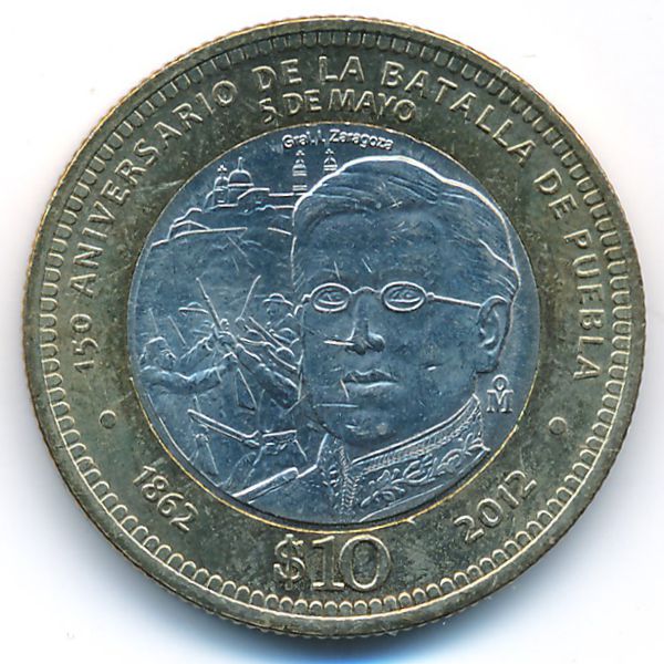 Мексика, 10 песо (2012 г.)