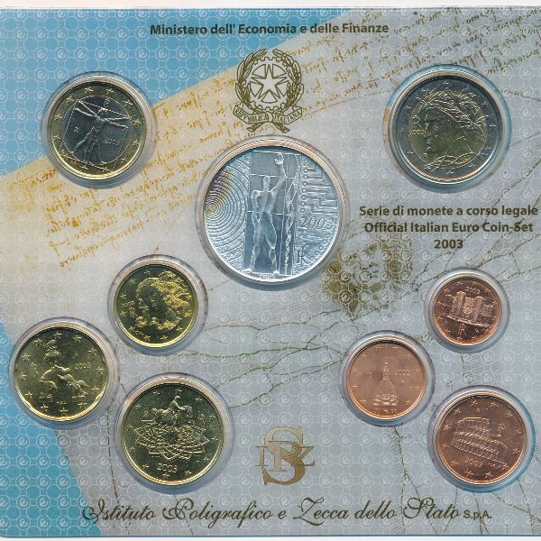 Италия, Набор монет (2003 г.)