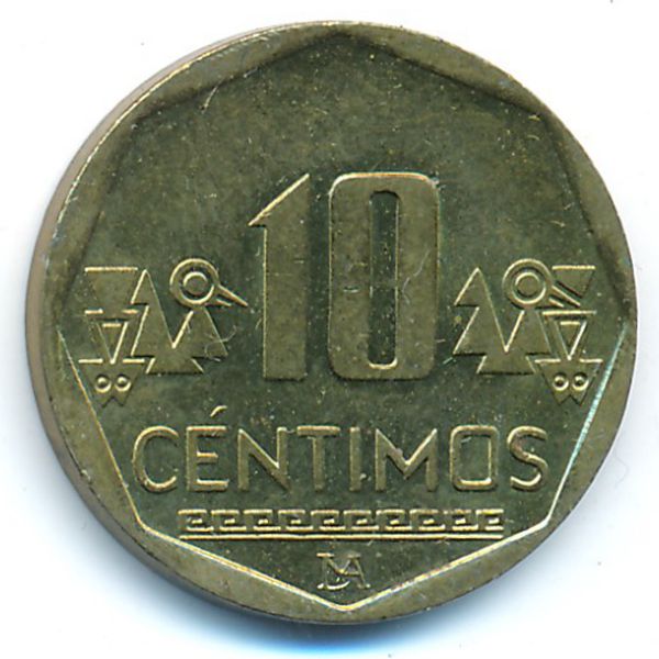 Перу, 10 сентимо (2014 г.)