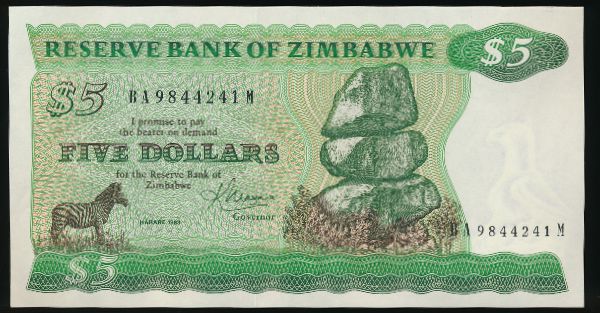 Зимбабве, 5 долларов (1983 г.)