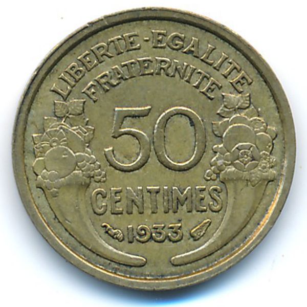 Франция, 50 сентим (1933 г.)