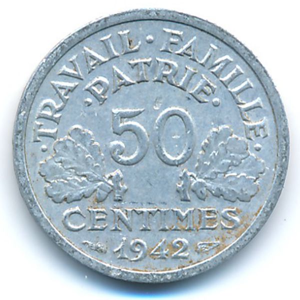 Франция, 50 сентим (1942 г.)