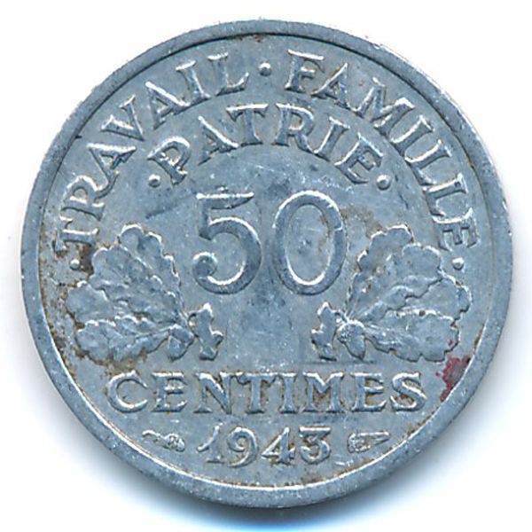 Франция, 50 сентим (1943 г.)