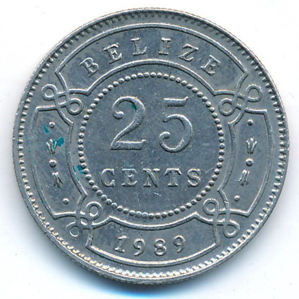 Белиз, 25 центов (1989 г.)