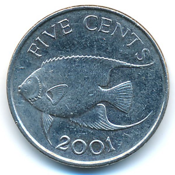 Бермудские острова, 5 центов (2001 г.)