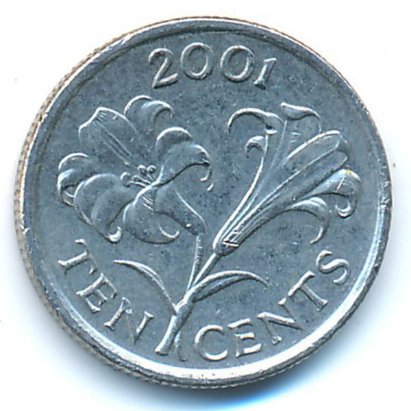 Бермудские острова, 10 центов (2001 г.)