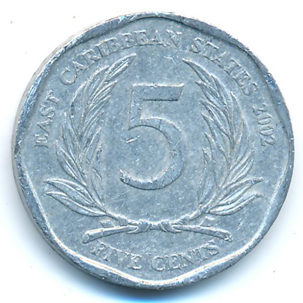 Восточные Карибы, 5 центов (2002 г.)
