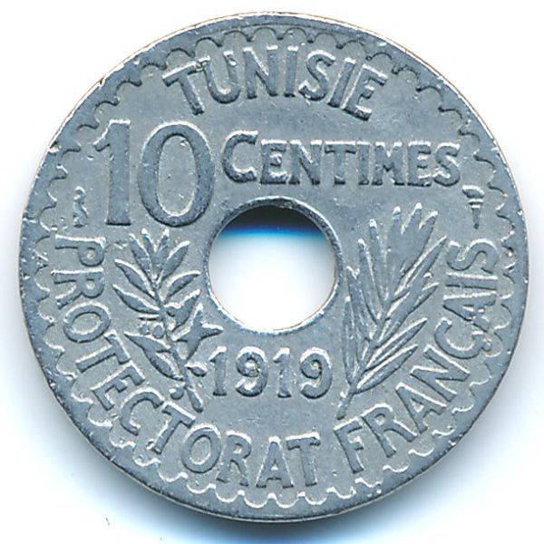 Тунис, 10 сентим (1919 г.)