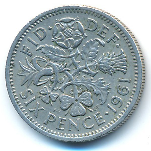 Великобритания, 6 пенсов (1961 г.)
