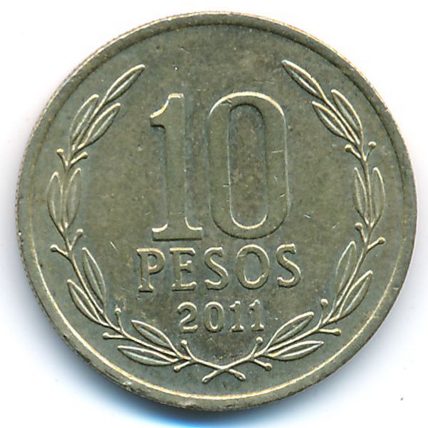 Чили, 10 песо (2011 г.)