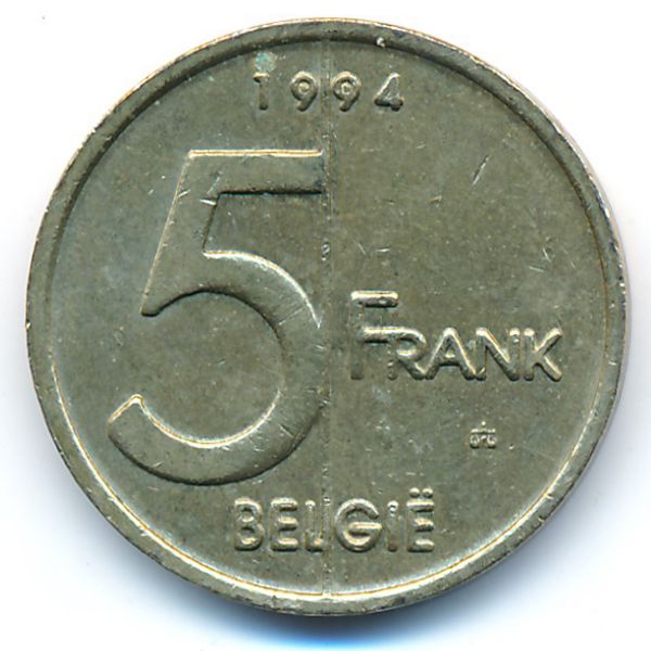 Бельгия, 5 франков (1994 г.)