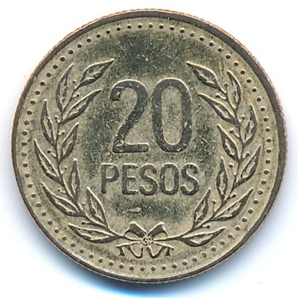 Колумбия, 20 песо (1991 г.)