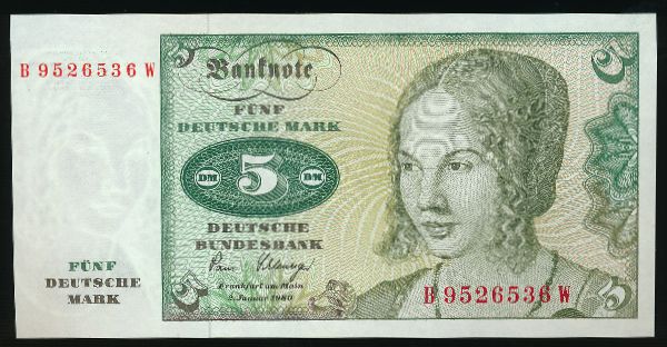 Германия, 5 марок (1980 г.)