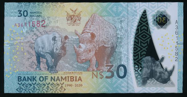 Намибия, 30 долларов (2020 г.)