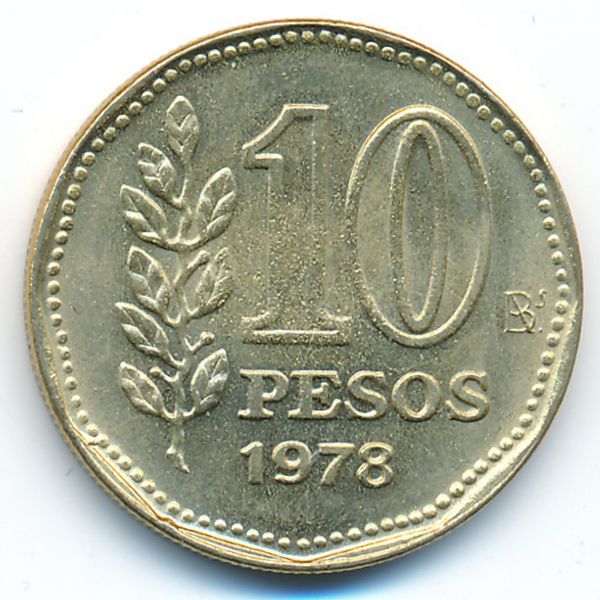 Аргентина, 10 песо (1978 г.)