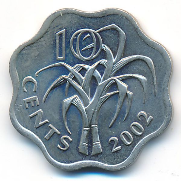 Свазиленд, 10 центов (2002 г.)