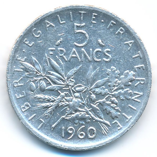 Франция, 5 франков (1960 г.)