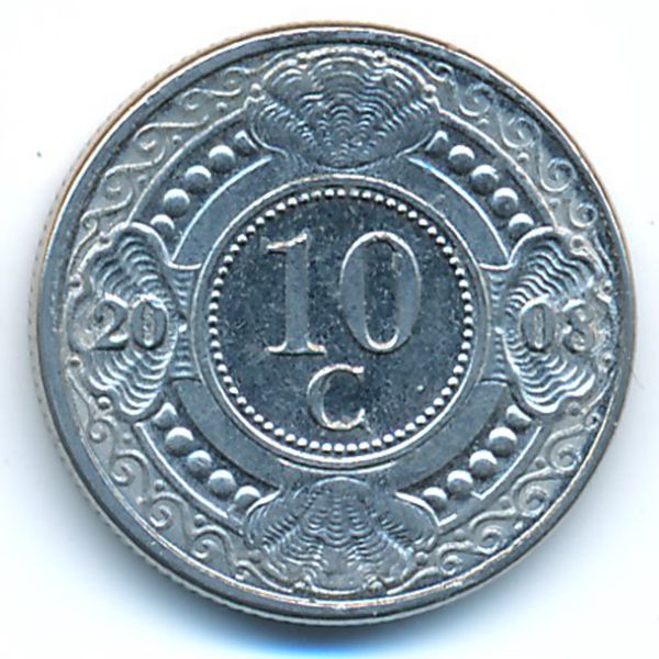 Антильские острова, 10 центов (2008 г.)