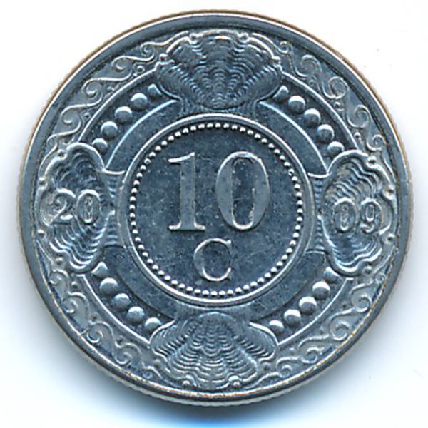 Антильские острова, 10 центов (2009 г.)