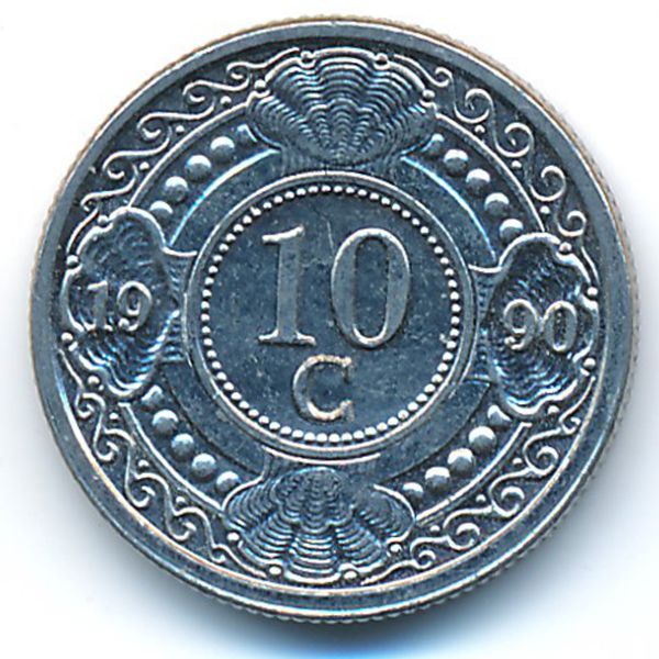 Антильские острова, 10 центов (1990 г.)