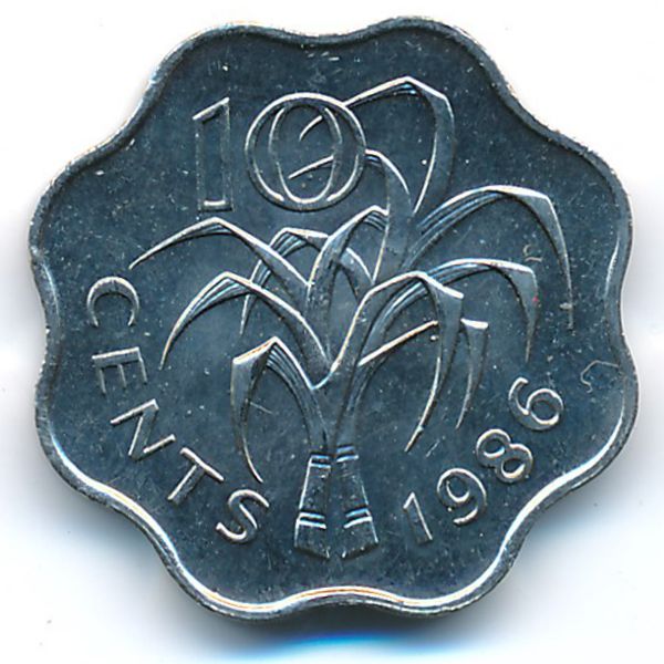 Свазиленд, 10 центов (1986 г.)