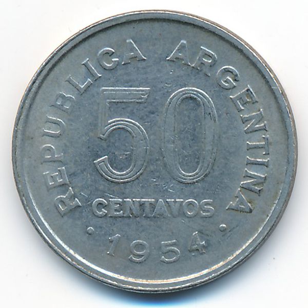 Аргентина, 50 сентаво (1954 г.)