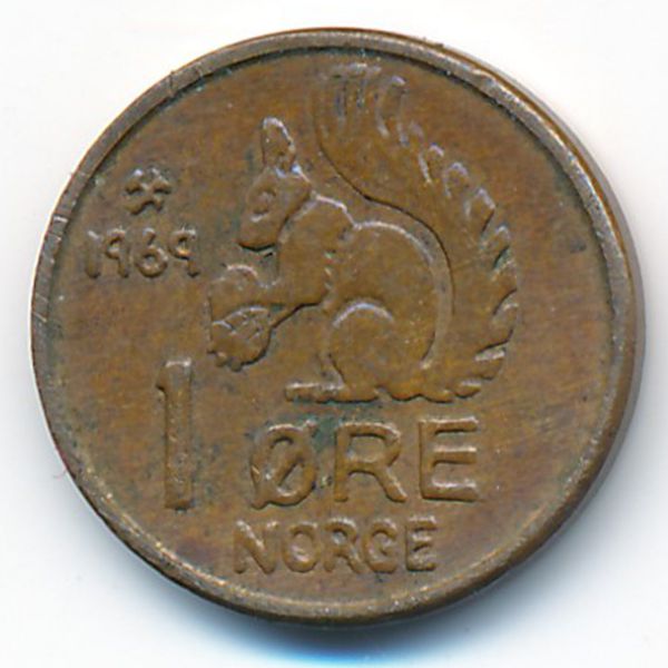 Норвегия, 1 эре (1969 г.)