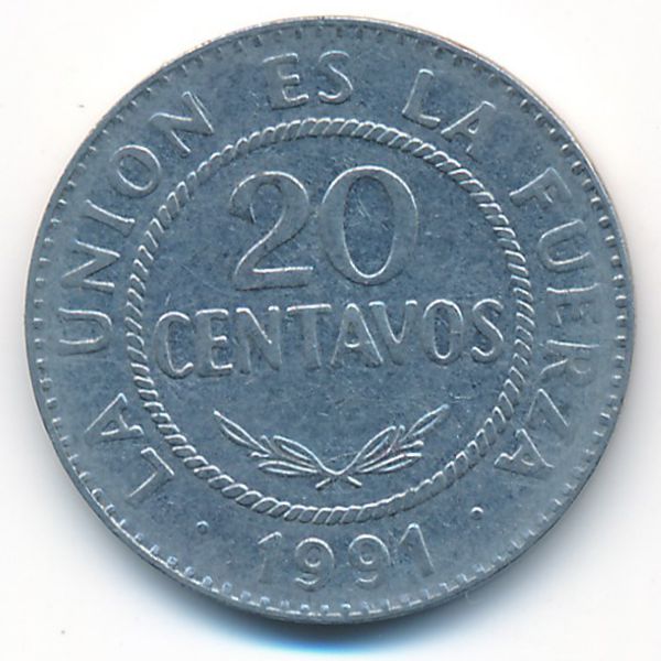 Боливия, 20 сентаво (1991 г.)