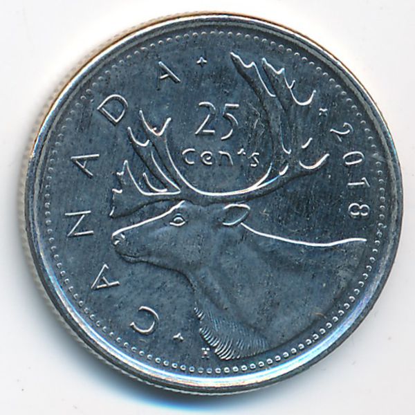 Канада, 25 центов (2018 г.)