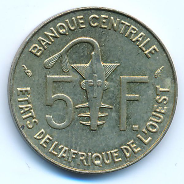 Западная Африка, 5 франков (1989 г.)
