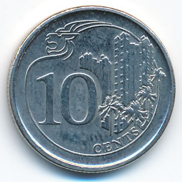 Сингапур, 10 центов (2014 г.)