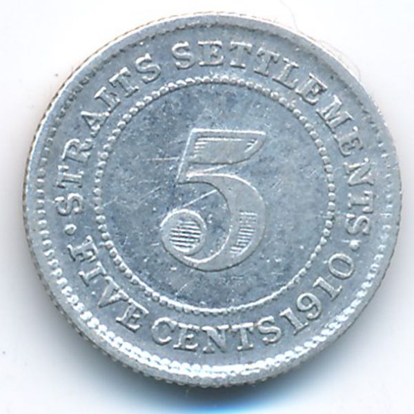 Стрейтс-Сетлментс, 5 центов (1910 г.)