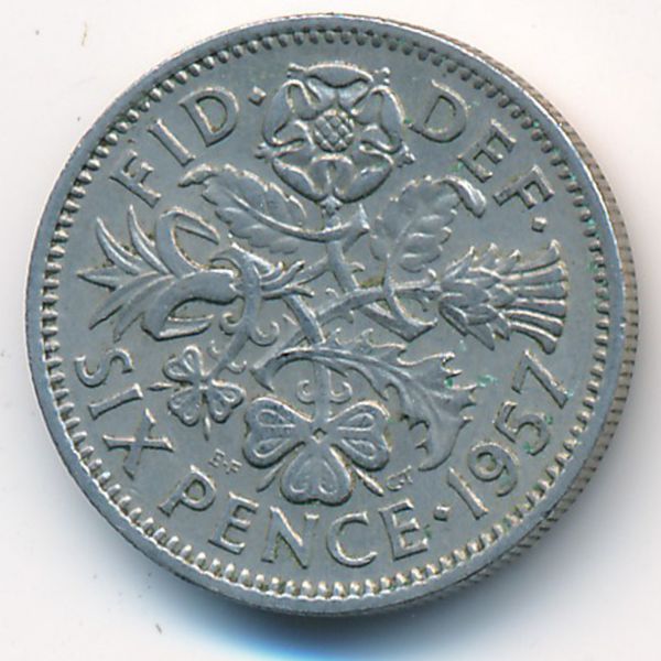 Великобритания, 6 пенсов (1957 г.)