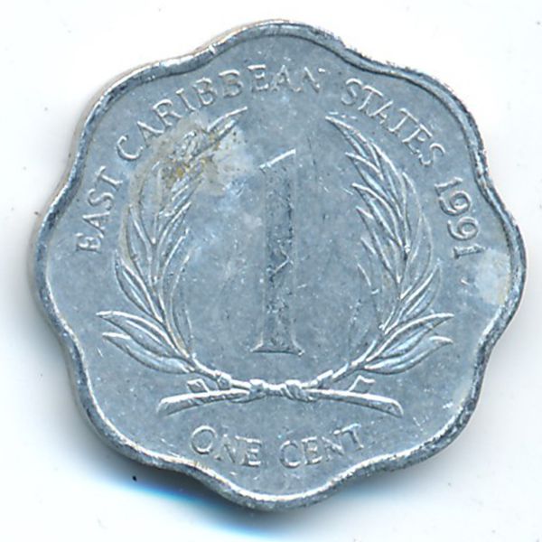Восточные Карибы, 1 цент (1991 г.)