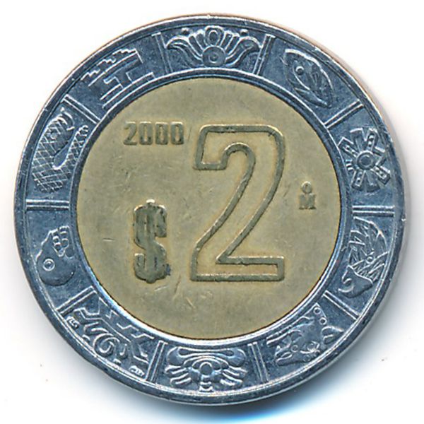 Мексика, 2 песо (2000 г.)