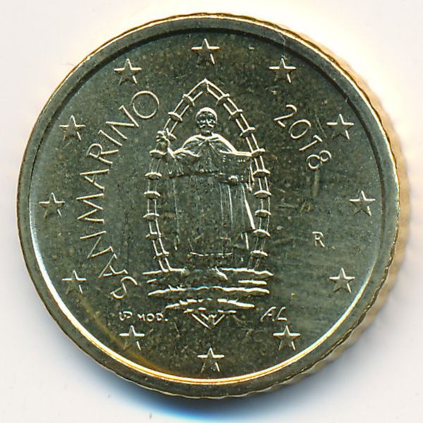 Сан-Марино, 50 евроцентов (2018 г.)