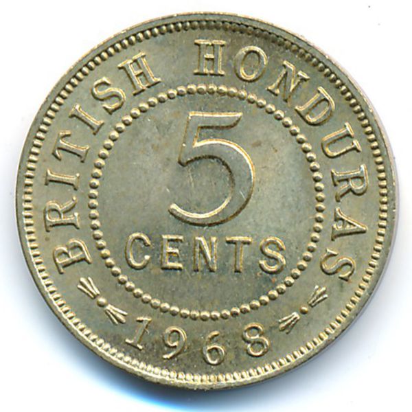 Британский Гондурас, 5 центов (1968 г.)