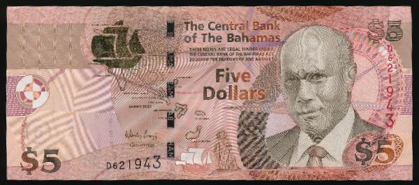 Багамские острова, 5 долларов (2007 г.)