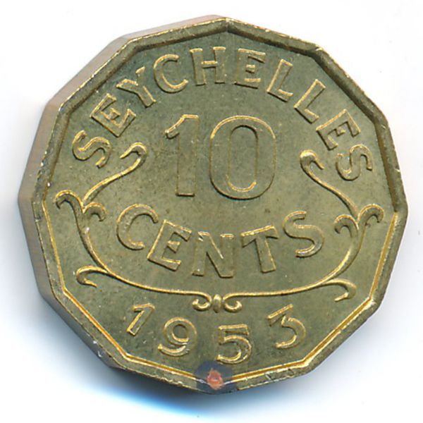 Сейшелы, 10 центов (1953 г.)