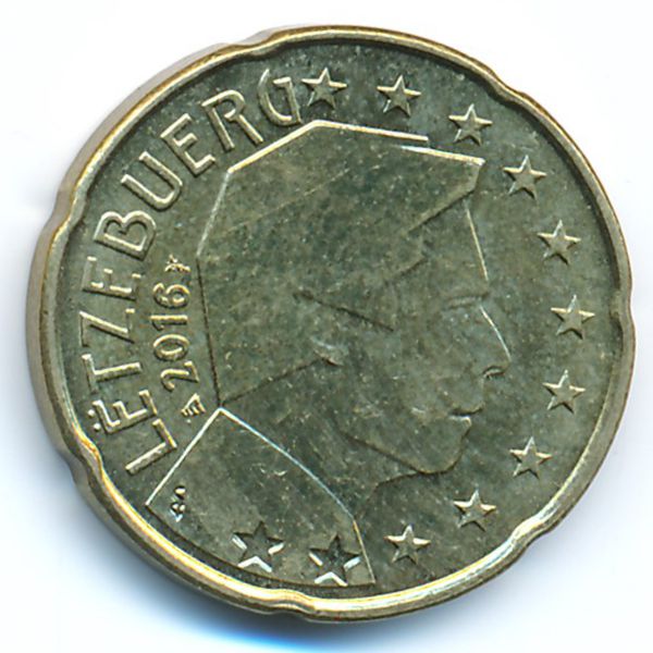 Люксембург, 20 евроцентов (2016 г.)