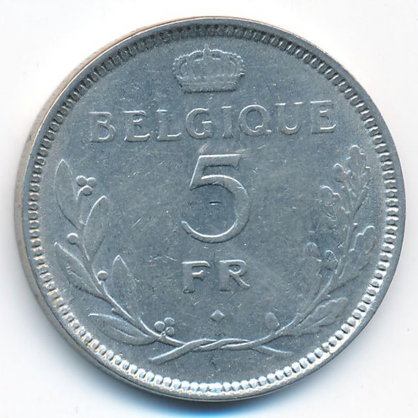 Бельгия, 5 франков (1937 г.)