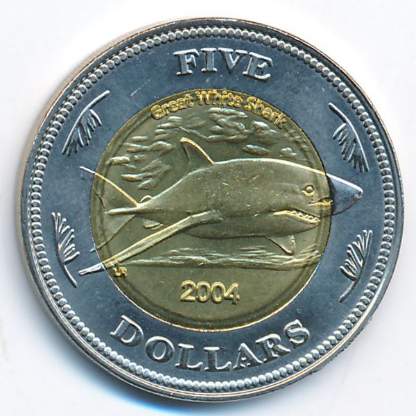 Кокосовые острова., 5 долларов (2004 г.)