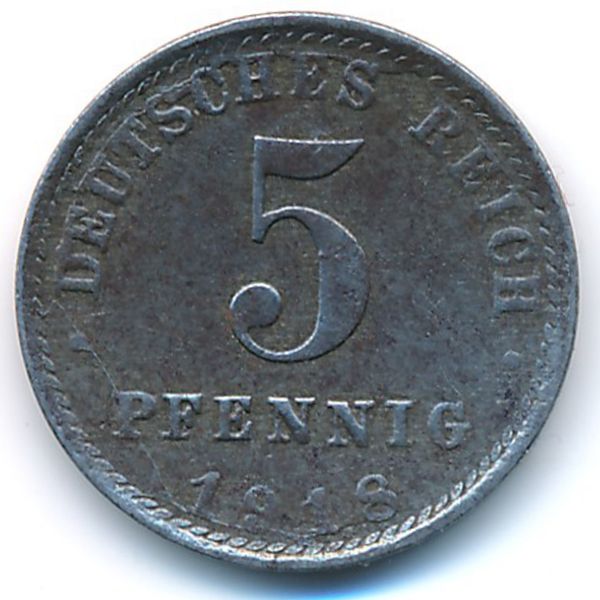 Германия, 5 пфеннигов (1918 г.)