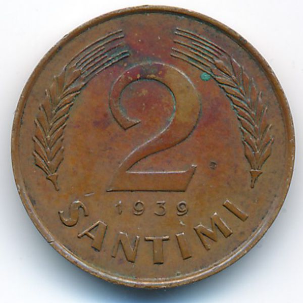 Латвия, 2 сантима (1939 г.)