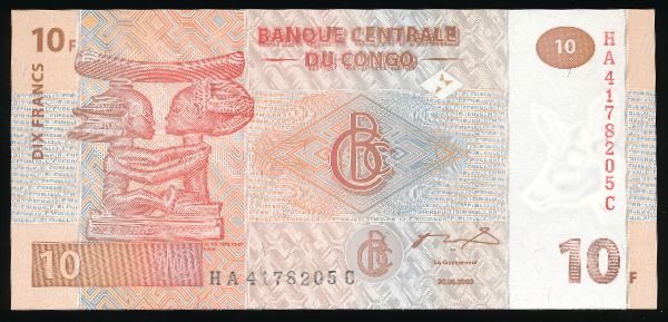 Конго, 10 франков (2003 г.)