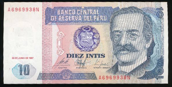 Перу, 10 инти (1987 г.)