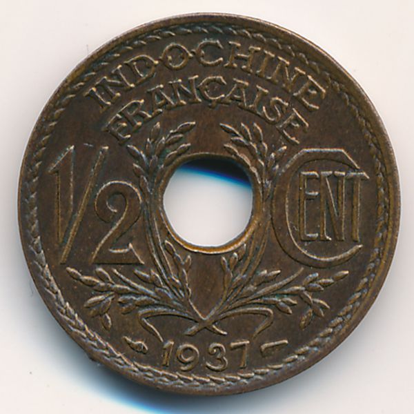 Французский Индокитай, 1/2 цента (1937 г.)